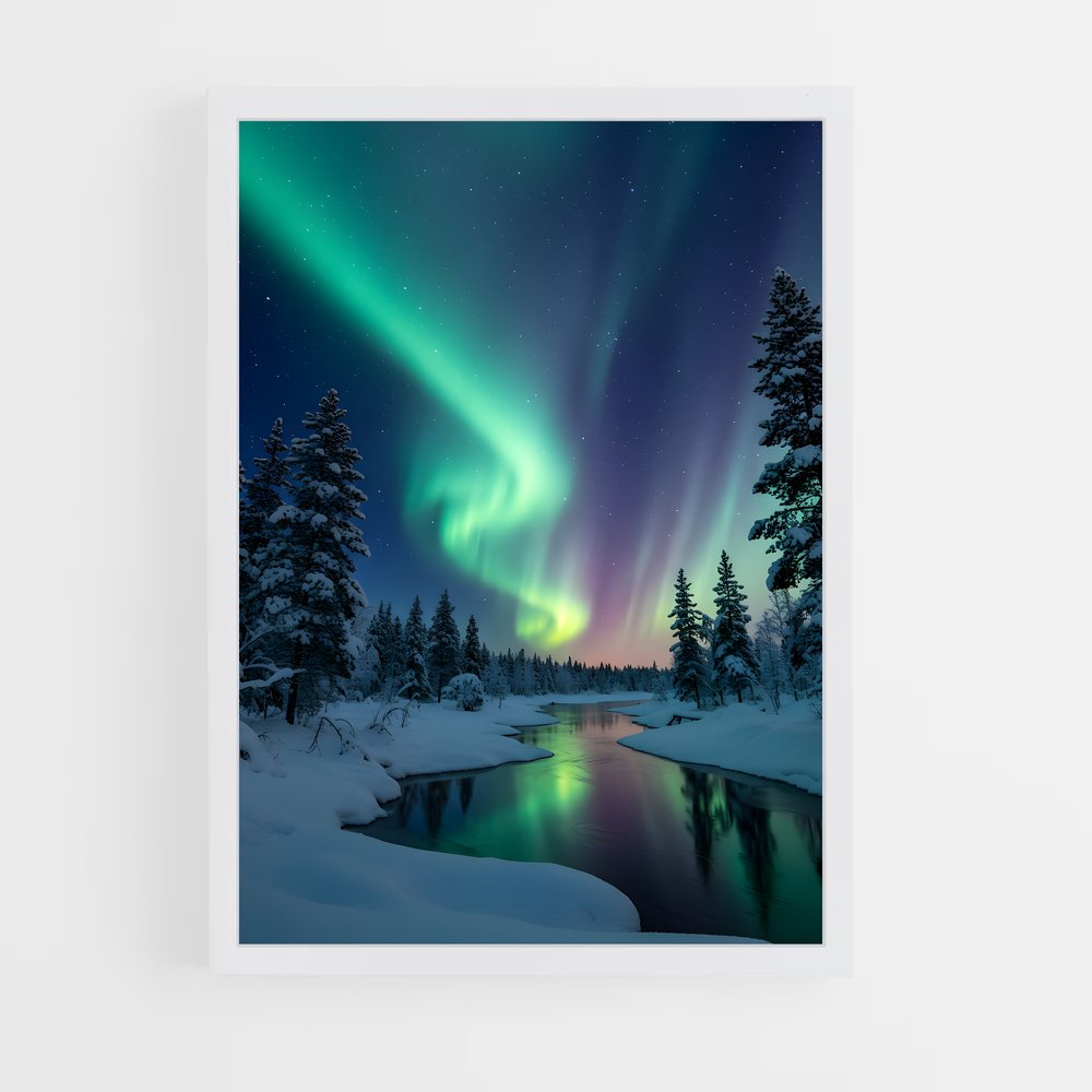 Poster Aurores boréales envoûtantes – affiche Univers (vue 3)